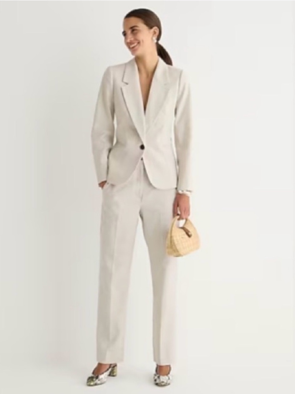 J. Crew Kate Straight Leg Linen Blend Pants size 2
